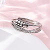 Brass Micro Pave Clear Cubic Zirconia Finger Rings for Women Ease Anxiety RJEW-S624-05P-03-2