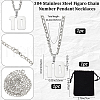 Beebeecraft 1Pc 304 Stainless Steel Figaro Chain Number Pendant Necklaces NJEW-BBC0001-28C-P-2