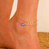 Alloy Rhinestone Evil Eye Double Layer Anklets for Women WGEB246-05-2