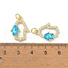 Brass Micro Pave Cubic Zirconia Pendants KK-A197-01G-3