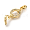 Brass Micro Pave Clear Cubic Zirconia Fold Over Clasps KK-H480-33G-2