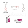 SUNNYCLUE October Breast Cancer Pink Awareness Ribbon Alloy Enamel Pendants ENAM-SC0001-69-2