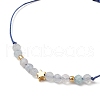 Natural Round Aquamarine Beads Braided Bead Bracelets for Women BJEW-JB11655-03-3