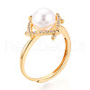 Brass Micro Pave Clear Cubic Zirconia Adjustable Ring Settings KK-T076-10G-6