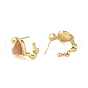 Natural Mixed Stone Heart Stud Earrings EJEW-K287-01G-A-3