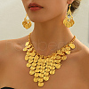Alloy Coin Tassel Earrings & Necklaces Sets for Wome YU2332-4