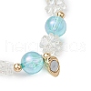 2Pcs 2 Colors Flower & Round Acrylic Beaded Couple Stretch Bracelet Sets BJEW-JB10451-5