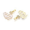 Brass Micro Pave Cubic Zirconia Enamel Pendants KK-L231-06G-02-2