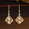 925 Sterling Silver Clear Cubic Zirconia Leaf Dangle Earrings HL7043-1-3
