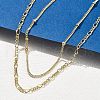 Brass Double Layer Necklaces NJEW-D302-53G-2