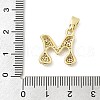 Brass Micro Pave Cubic Zirconia Pendants ZIRC-C012-01G-13-3