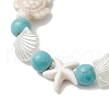 Synthetic Turquoise Beaded Stretch Bracelets BJEW-JB11861-4