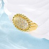 Brass Micro Pave Clear Cubic Zirconia Cuff Rings for Wome RJEW-Q009-02G-5