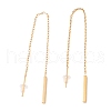 Long Chain with Rectangle Bar Dangle Stud Earrings EJEW-A067-16G-1