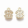Brass Micro Pave Clear Cubic Zirconia Charms KK-R134-010-NF-2
