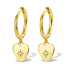 925 Sterling Silver Clear Cubic Zirconia Heart Hoop Earrings MG6658-5-1