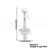 Elegant and Stylish Cross Brass Rhinestone Belly Rings Curved Barbell UZ1894-2-1