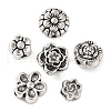 120Pcs 6 Style Tibetan Style Alloy Flower Beads TIBE-YW0001-26-4