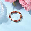 Natural Gemstone Beaded Stretch Rings RJEW-JR00866-3