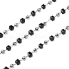 Cube Glass & 201 Stainless Steel Beaded Chains CHS-A015-04P-1