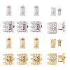20Pcs 4 Style Brass Filigree Box Clasps KK-PJ0001-15-14