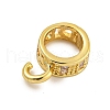 Rack Plating Brass Micro Pave Clear Cubic Zirconia Tube Bails KK-F876-18G-2