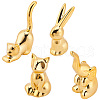   4Pcs 4 Styles Plating Porcelain Animal Figurines DJEW-PH0001-41-1
