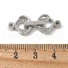 Brass Pave Clear Cubic Zirconia Fold Over Clasps KK-M320-21P-3
