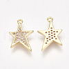 Brass Micro Pave Cubic Zirconia Pendants KK-S350-283-2