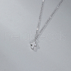 925 Sterling Silver Pave Clear Cubic Zirconia Cross Pendant Necklaces for Women's Daily Wear QN4812-2