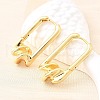 Rectangle Brass Hoop Earrings EJEW-Z121-08G-3