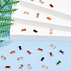 24Pcs 12 Colors Brass Cubic Zirconia Charms FIND-HS0001-13-5