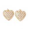 Rack Plating Brass Micro Pave Clear Cubic Zirconia Pendants ZIRC-C040-09G-2