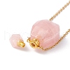 Openable Faceted Natural & Synthetic Mixed Stone Perfume Bottle Pendant Necklaces for Women NJEW-F296-04G-4