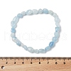 Natural Aquamarine Bead Stretch Bracelets X-BJEW-K213-54-3