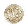 Golden Tone Crown Initial Wax Seal Brass Stamp Heads AJEW-A065-01B-1