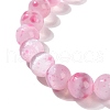 Dyed Natural Selenite Round Beaded Stretch Bracelet for Women BJEW-G697-02B-4