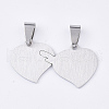 Non-Tarnish 201 Stainless Steel Split Pendants STAS-T048-34-2