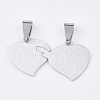 201 Stainless Steel Split Pendants STAS-T048-34-2