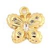 Brass Micro Pave Clear Cubic Zirconia Pendants KK-U015-11G-1