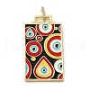 Brass Micro Pave Cubic Zirconia Pendant with Enamel KK-H458-02G-O01-1