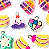 100Pcs 5 Style Handmade Polymer Clay Pendants CLAY-LS0001-03-4