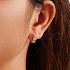 925 Sterling Silver Micro Pave Cubic Zirconia Hoop Earrings EJEW-K284-05G-2