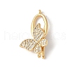 Brass Pave Clear Cubic Zirconia Fold Over Clasps KK-M320-09G-1