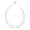 Natural Quartz Crystal 3 Layer Necklaces NJEW-JN05052-4