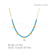 Minimalist Dyed Natural Stone Round Beaded Nnecklaces KT3455-2-4