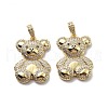 Brass Cubic Zirconia Pendants KK-G446-17G-2