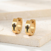 Minimalist Hip-hop Style Cross Stainless Steel Hoop Earrings YA3069-4