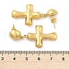304 Stainless Steel Dangle Stud Earrings for Women EJEW-A125-43G-5