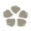 Tarnish Resistant Heart 201 Stainless Steel Blank Tag Charms STAS-R071-11-1